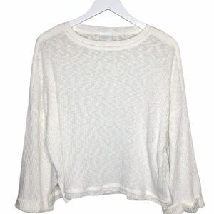 NWT Abound nubby oversized bell cuffed sleeve top SZ XXS
